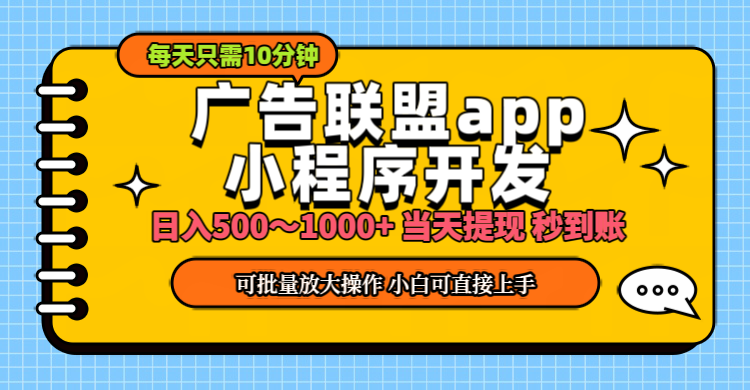 （11645期）小程序开发 广告赚钱 日入500~1000+ 小白轻松上手！-零氪资源站