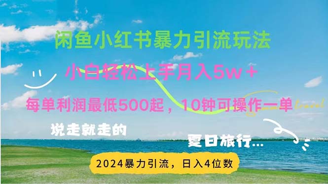 （11650期）2024暑假赚钱项目小红书咸鱼暴力引流，简单无脑操作，每单利润500+，…-零氪资源站