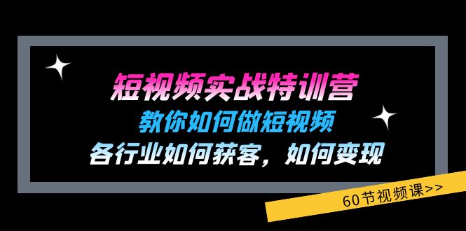 短视频实战特训营:教你如何做短视频,各行业如何获客,如何变现 (60节)-零氪资源站