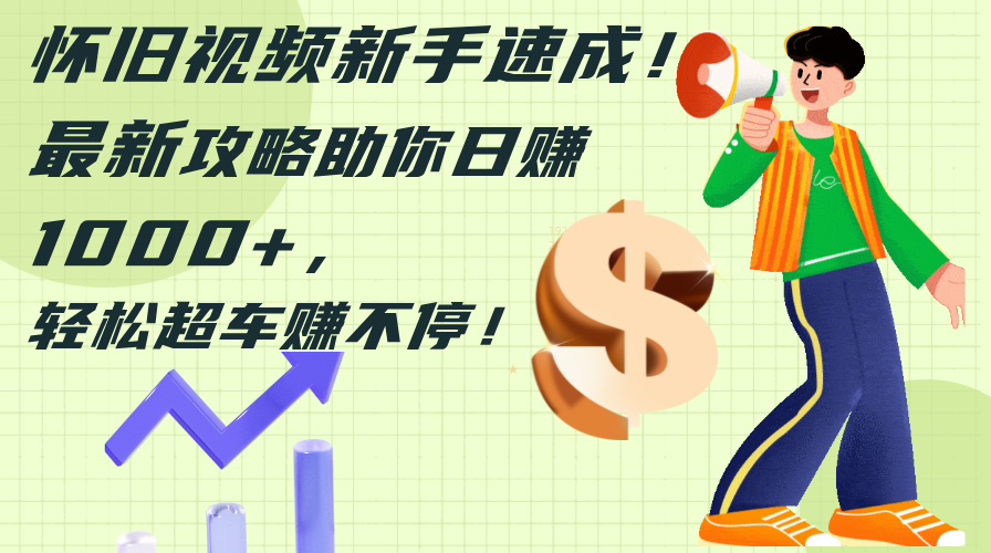 （12250期）怀旧视频新手速成！最新攻略助你日赚1000+，轻松超车赚不停-零氪资源站