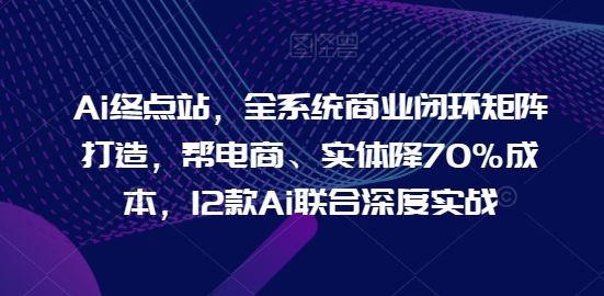 Ai终点站，全系统商业闭环矩阵打造，帮电商、实体降70%成本，12款Ai联合深度实战【0906更新】-零氪资源站