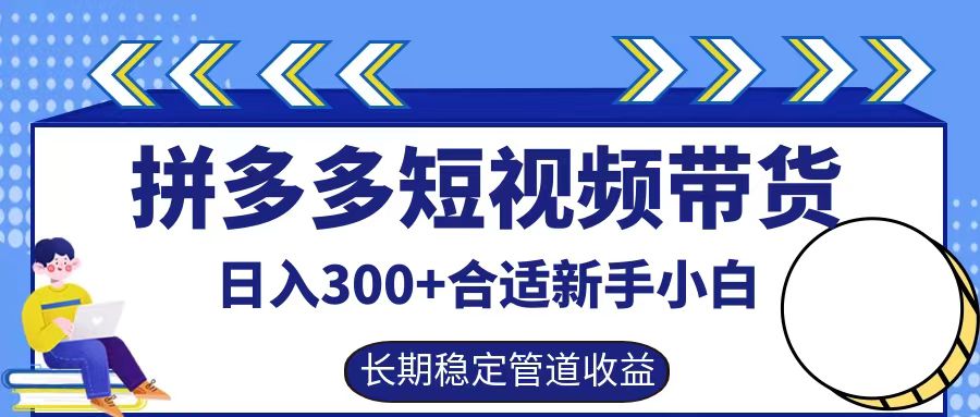 拼多多短视频带货日入300+，实操账户展示看就能学会-零氪资源站