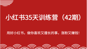 小红书35天训练营(42期)-用好小红书,做你喜欢又擅长的事,涨粉又赚钱!-零氪资源站