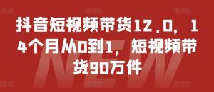 抖音短视频带货12.0,14个月从0到1,短视频带货90万件-零氪资源站