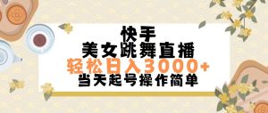 （11565期）快手美女跳舞直播，轻松日入3000+简单无脑-零氪资源站