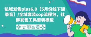私域发售plus6.0【5月份线下课录音】/全域套装sop流程包,社群发售工具套装模型-零氪资源站