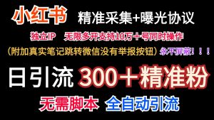 小红薯精准采集＋无限曝光＋真实笔记跳转微信，永不屏蔽（日引300＋精准粉）-零氪资源站