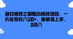 游戏搬砖之冒险岛搬砖项目，一天多号收入100+，简单易上手，0投入【揭秘】-零氪资源站