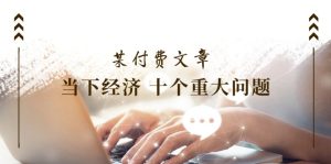（11707期）某付费文章《当下经济 十个重大问题》覆盖了大家关心的全部经济类话题-零氪资源站