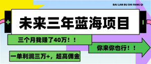 (11716期)未来三年,蓝海赛道,月入3万+-零氪资源站
