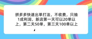 （11681期）拼多多2天起店，只合作不卖课不收费，上架产品无偿对接，只需要你回…-零氪资源站