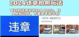 (11743期)2024违章拍照新玩法,推广躺赚+拍照赚钱双模式,日入1000+-零氪资源站