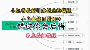 2024小红书引流创业粉史上最细教程，手把手教你引流【揭秘】-零氪资源站
