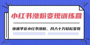 （11762期）2024小红书涨粉变现训练营，快速学会小红书涨粉，月入十万轻松变现(40节)-零氪资源站