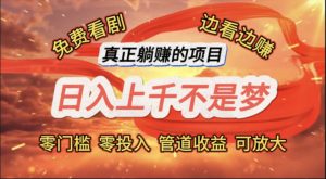 （11866期）免费看剧，边看边赚，日入上千不是梦，一个真正的躺赚项目-零氪资源站