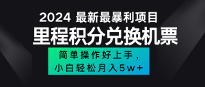 2024最新里程积分兑换机票，手机操作小白轻松月入5万+-零氪资源站