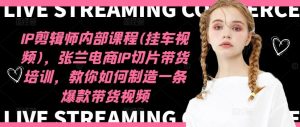 IP剪辑师内部课程(挂车视频),张兰电商IP切片带货培训,教你如何制造一条爆款带货视频-零氪资源站