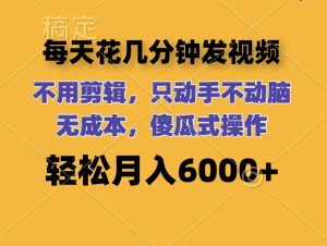 (12119期)每天花几分钟发视频 无需剪辑 动手不动脑 无成本 傻瓜式操作 轻松月入6…-零氪资源站