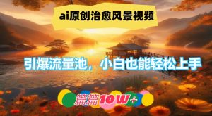 ai原创治愈风景视频,引爆流量池,小白也能轻松上手,篇篇10w+-零氪资源站