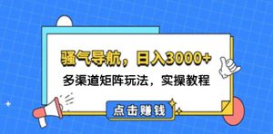 (12255期)日入3000+ 骚气导航,多渠道矩阵玩法,实操教程-零氪资源站