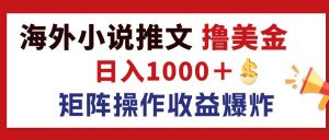 （12333期）最新海外小说推文撸美金，日入1000＋ 蓝海市场，矩阵放大收益爆炸-零氪资源站