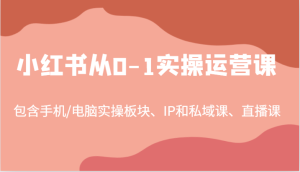 小红书从0-1实操运营课,包含手机/电脑实操板块、IP和私域课、直播课(97节)-零氪资源站