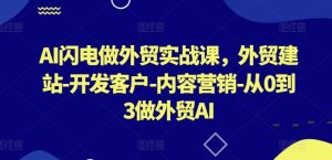 AI闪电做外贸实战课，​外贸建站-开发客户-内容营销-从0到3做外贸AI(更新)-零氪资源站