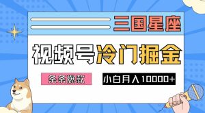 2024视频号三国冷门赛道掘金，条条视频爆款，操作简单轻松上手，新手小白也能月入1w-零氪资源站