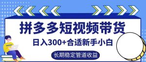 拼多多短视频带货日入300+,实操账户展示看就能学会-零氪资源站