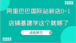 阿里巴巴国际站新店0-1，个人实践实操录制从0-1基建，店铺基建学这个就够了-零氪资源站