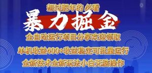 （13675期）2025暴力掘金项目，想过肥年必看！-零氪资源站
