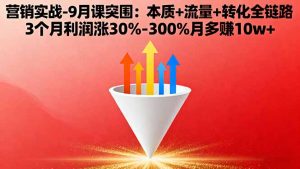 营销实战-9月突围课:本质+流量+转化全链路 3个月利润涨30%-300%月多赚10w+-零氪资源站