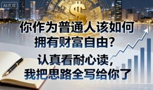 付费文章：你作为普通人该如何拥有财富自由？认真看耐心读，我把思路全写给你了-零氪资源站